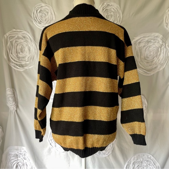 Vintage Colter Bay International black and gold striped oversized sweater, S - Picture 4 of 7